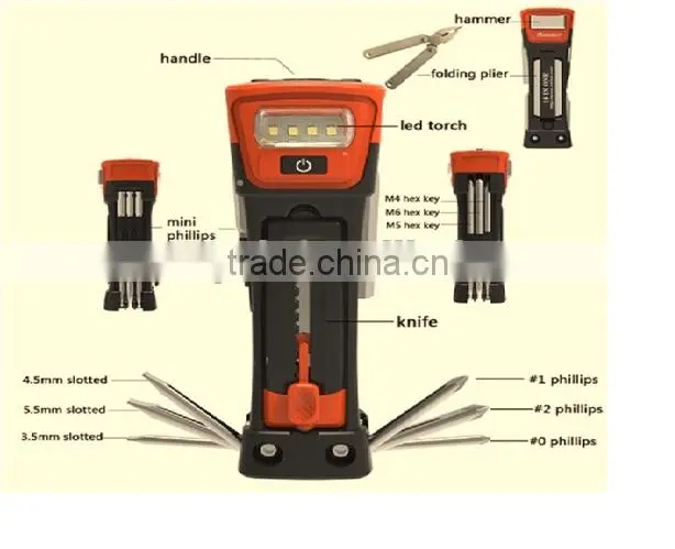Portable emergency multi function tool flashlight