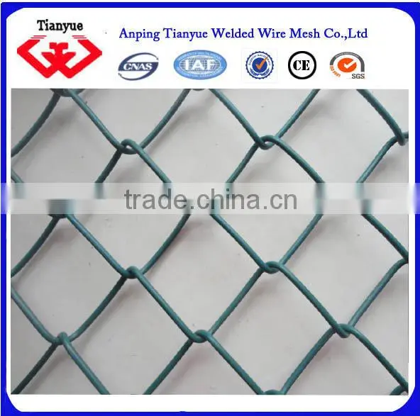 green color pvc coated chain link fence
