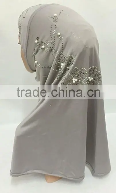 2016 Fashion modern flower hijab pearl