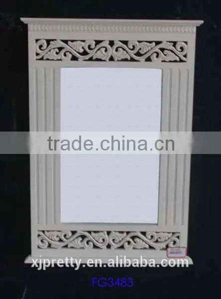 european MDF white wash decoration home furniture wall mirror
