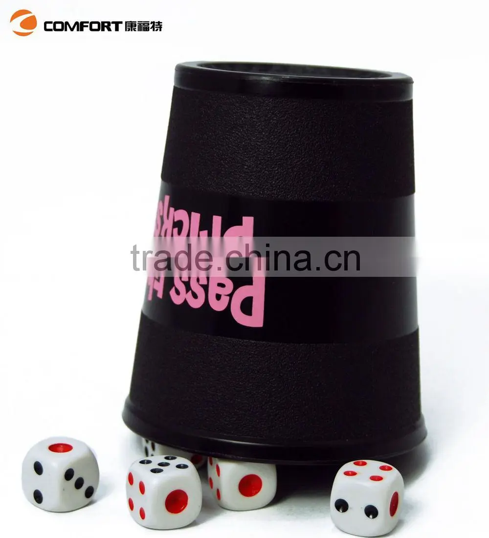 new promotion plastic pp classical leather dice cup