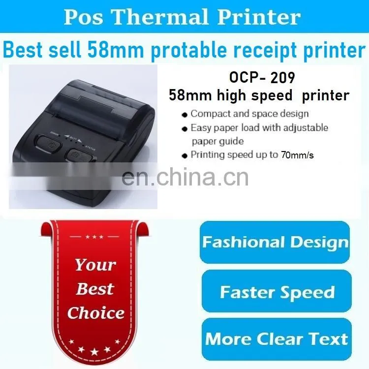 Cheapest Portable mini thermal printer 58mm pos thermal receipt printer for supermarket