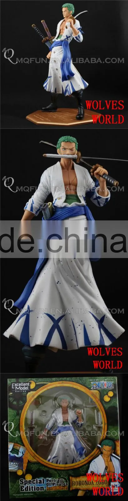 MINI QUTE 23 cm japanese anime Pirates one piece action figure zoro Solon in white clothes brinquedos boys in box NO.MQ 070