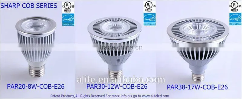 E26 E27 dimmable CE ROHS ETL led par 30 12w