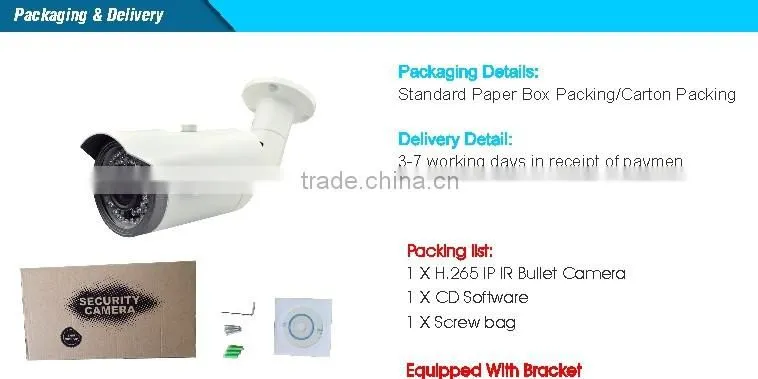 H.265 Security Small Outdoor 2.0Megapixel Sony 290 Cmos Network 2.8-12mm Varifocal WDR Super Low lux poe CCTV IP Bullet Camera
