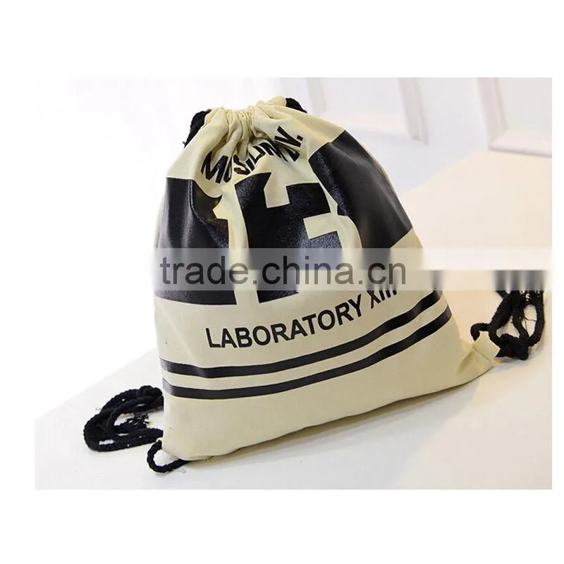 Drawstring cheap draw string canvas backpacks cartoon pattern school backpack