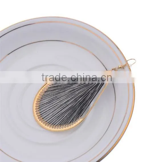 Latest fashion beautiful old design alloy fan shape earrings