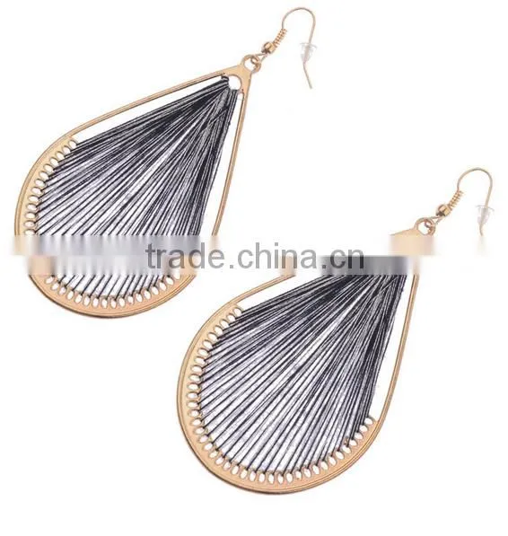 Latest fashion beautiful old design alloy fan shape earrings