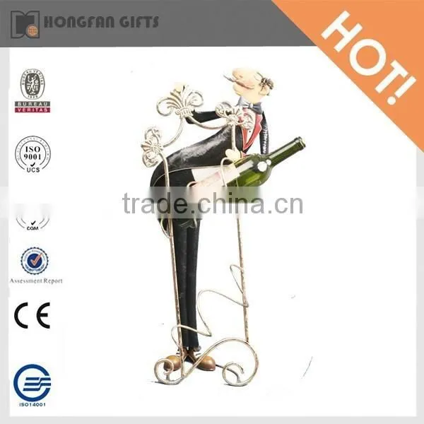 Naughty resin chef kitchenware wine bottle rack holder decoration