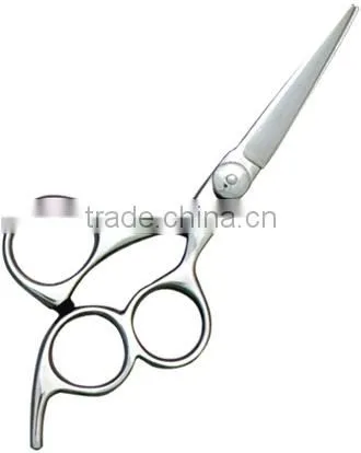 Hairdressing shears with triple ring left handed
