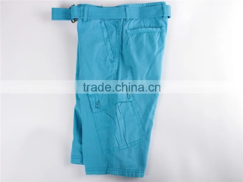 Mens cheap price stock apparel cargo shorts with belt