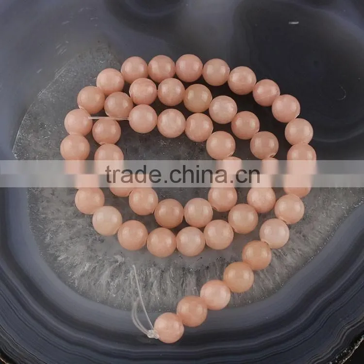 YJ1125-2 Wholesale Dark red Round Dyed Jade Stone Beads for jewelry making