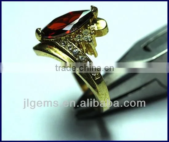 Fashion jewelry bezel setting bronze ring-cubic zirconia ring