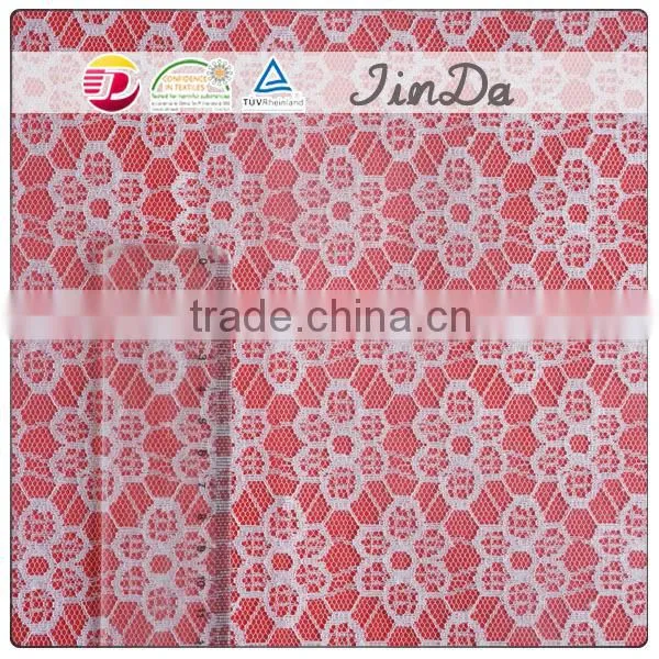 2014 fashion fluorescent colorful cheap polyester lace fabric