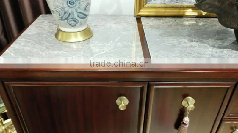 Vintage Style Modern Marble Top Living Room Furniture Solid Wood Cabinet Corner