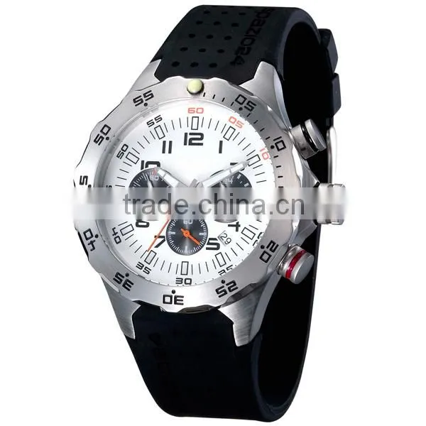 YB new products six hands silicone rubber bracelet watch with rotating bezel
