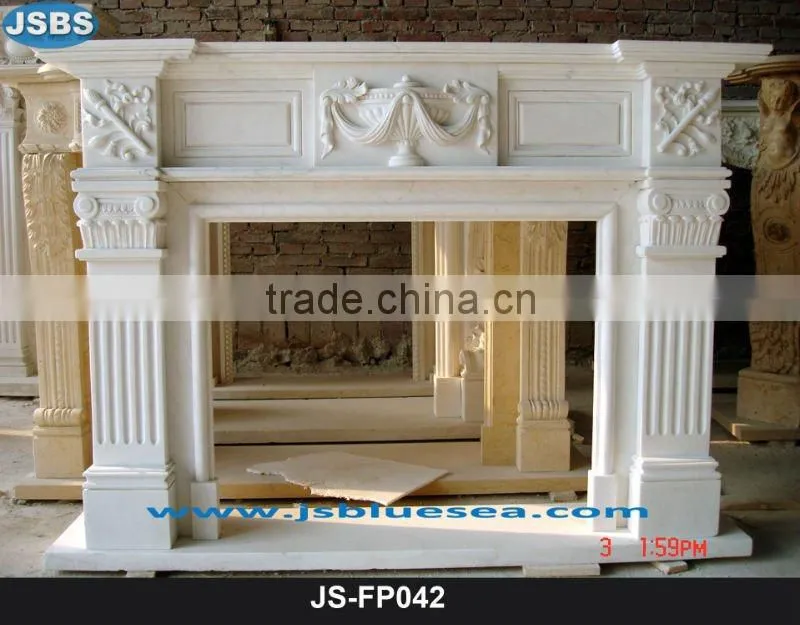 Outdoor marble fireplace mantel