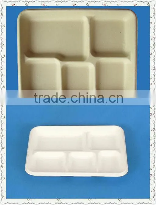 Christmas Kitchen Dinner Biodegradable Green compostable Mold Pulp Trays For Food