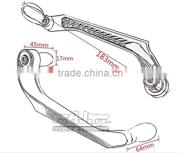 BJ-LG-005 New Arrival Universal 22mm CNC Aluminum Bent Motorcycle Brake Lever Guard