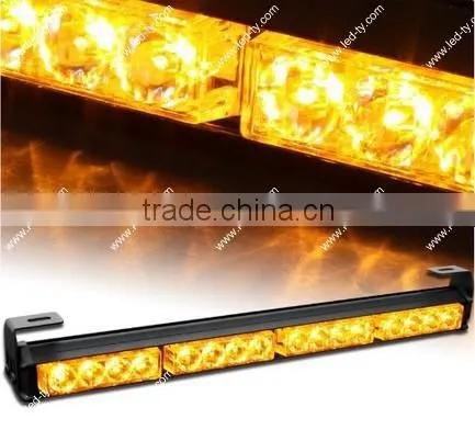 18" Traffic Advisor Hazard Emergency Warning Tow Strobe Lightbar 7 Modes 16leds Amber