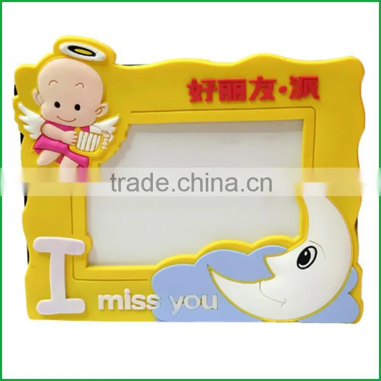 2015 new design of plastic magnet photo frame