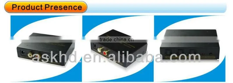 Digital Optical to L/R Analog decoder with 3x1 Spdif switcher