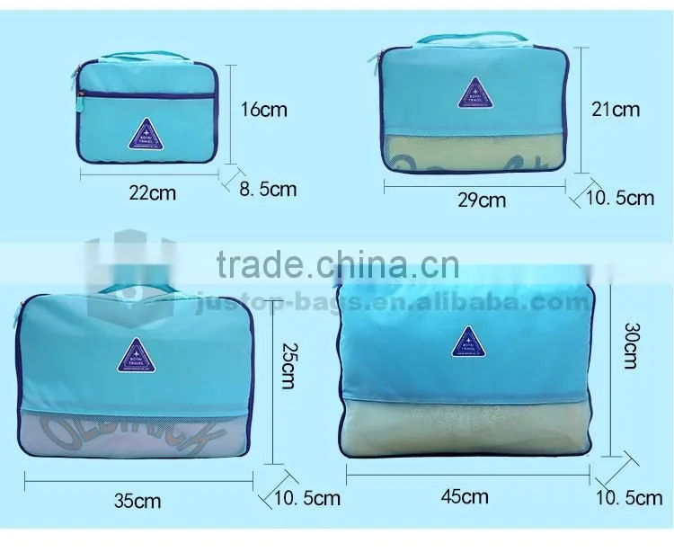 Justop New Arrival 4 in 1 Travel Organizer Bag For Clothes Storage Pouch Fashion Folding Toiletry Bags set