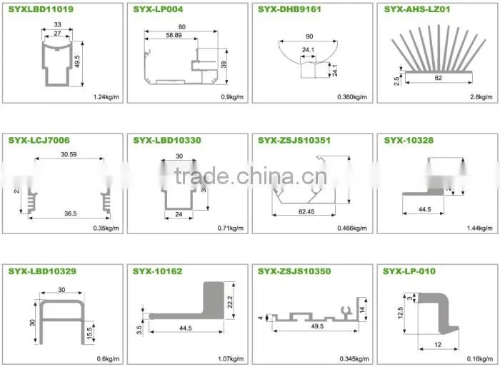 Anodized aluminium LED profile, Aluminum LED Architecture Profile For LED Strips