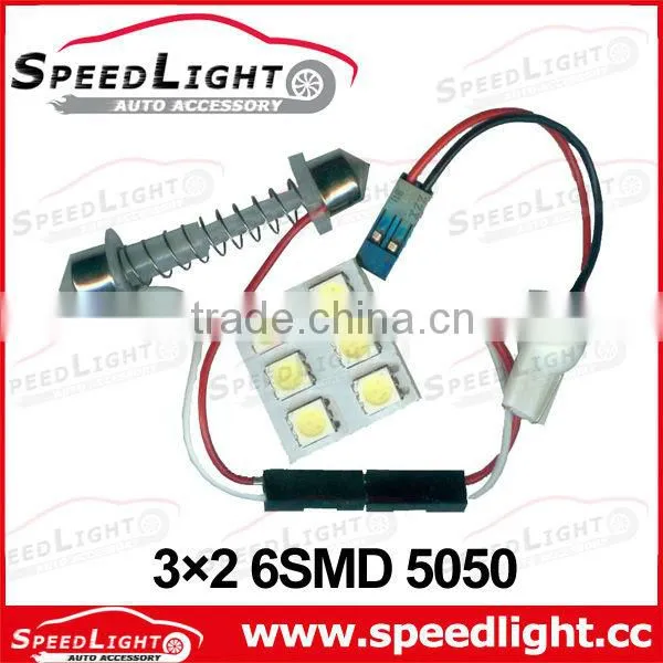 Factory Supply Super Brightness 6SMD 5050 With 3 Socket Interior Car Lights