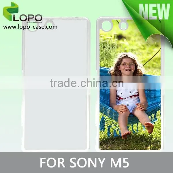 Sublimation press 2D transparent pc mobile phone cover for Sony M5