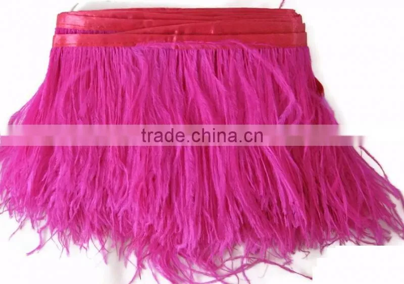 Factory wholesale 15-20cm thicken ostrich feather trim moq 5m/color