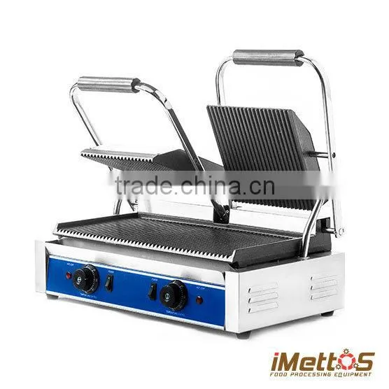 Tabletop Commercial Electric Panini maker iMettos Double Panini Grill