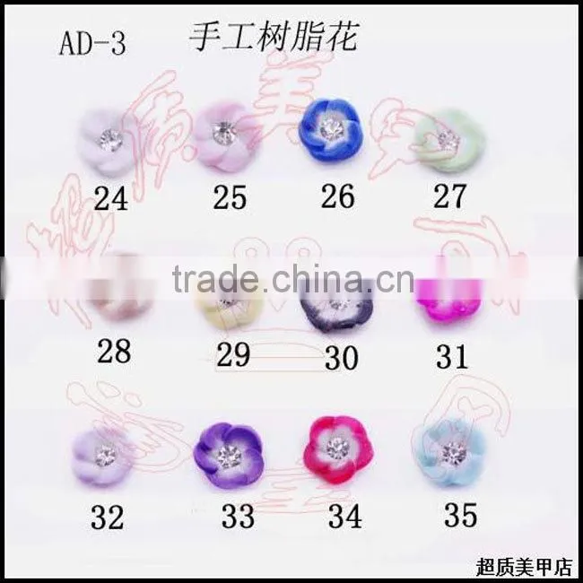 200pcs/bag 3D nail art resin flower handmade resin flowers, resin flower for jewelry ZX:F542