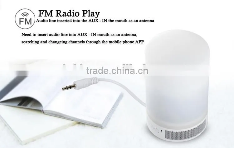 New gift portable led lamp bluetooth mini wireless speaker with alarm tf card time setting