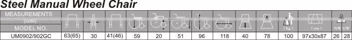 high quality chromed steel manual wheelchair