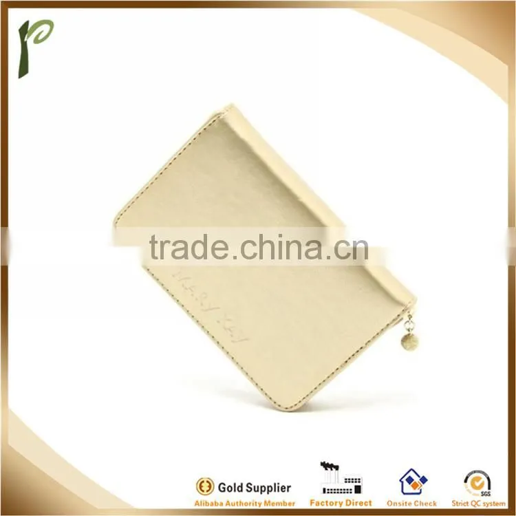 Popwide Hot Fashion PU High Quality Gold Color Beautycase with Mirror