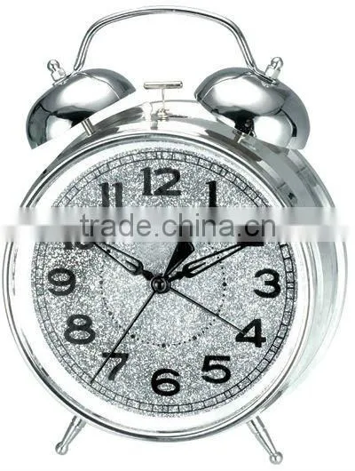 6.6 inch metal case mechanical alarm clock movement, retro design clock mechanism, desk clock