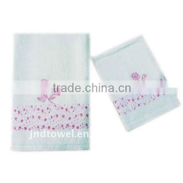 promotion cotton TC print fabric hand towel set