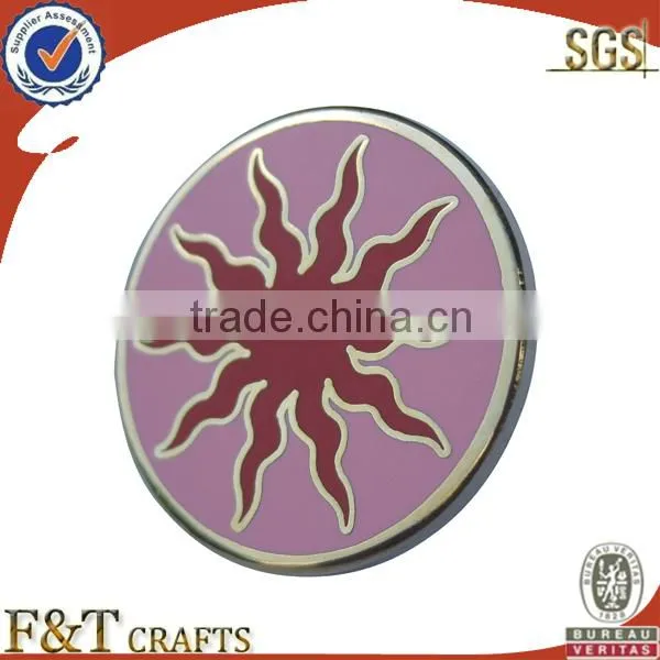 die struck made metal badges with butterfly clutch