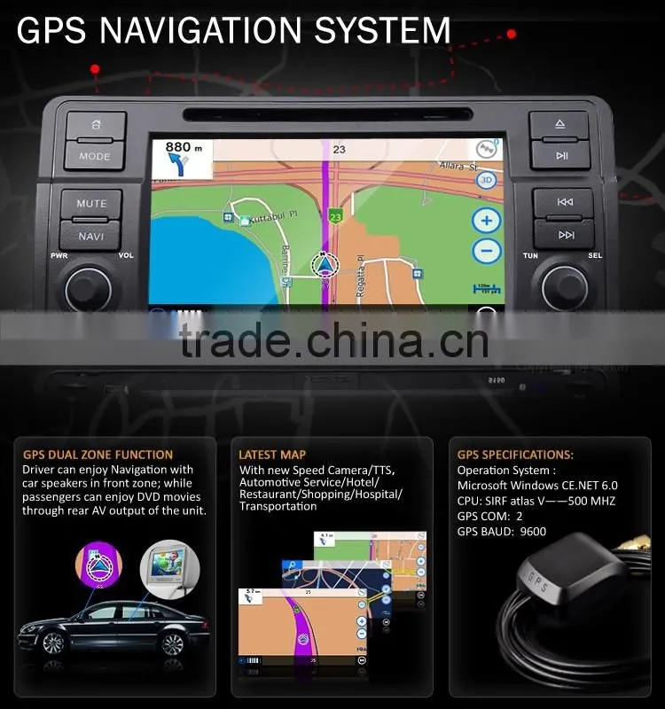 EONON D5150Z 7" Digital Touch Screen Car DVD Player with Built-in GPS For BMW E46