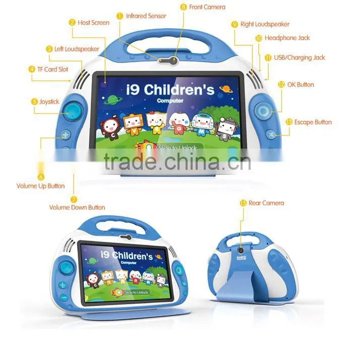 Battery power 7 inches HD Touch screen 16G memory kids tablet