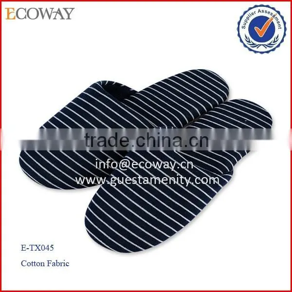 Factory OEM Hot Sale Disposable Stripe Home Soft Slippers