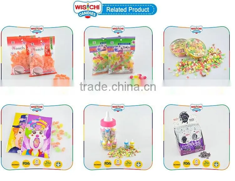 Hot sale fruity double colored sugar coated gummy sweet soft candy