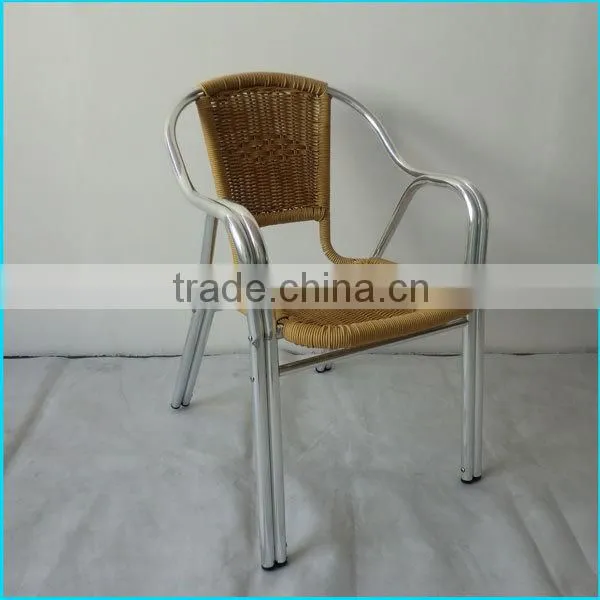 Double tube aluminum rattan chair