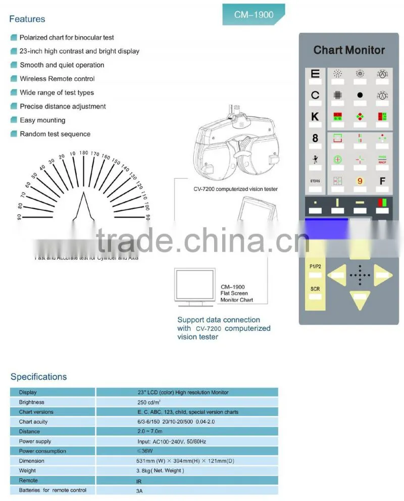 MCE-CM-1900 23 inch. Color LCD Vision Tester