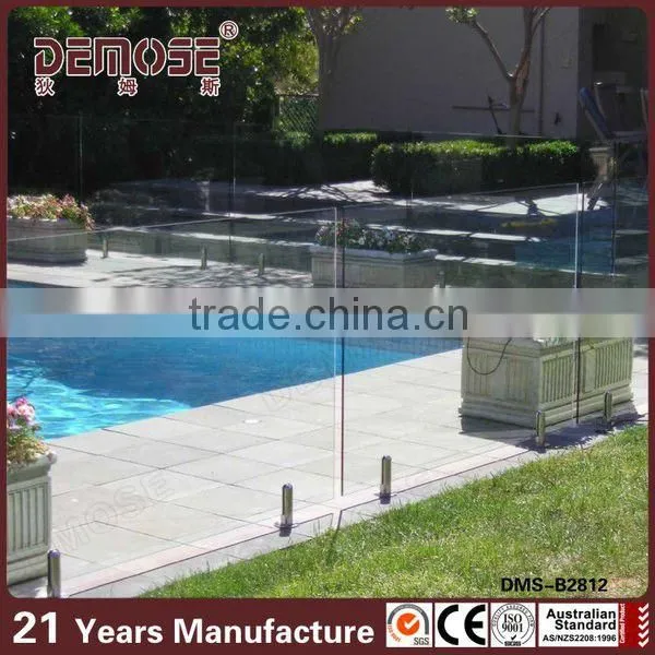 glass rails for decks/tempered glass small fences for gardens