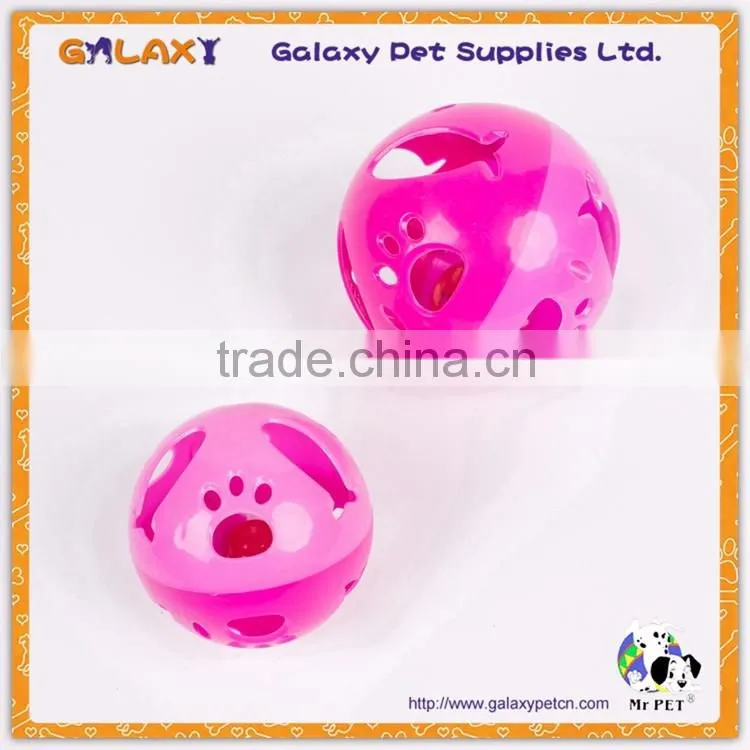 CT8629 Plastic balls with bell for pets/cheap toys for cats/pet toy ball with ring