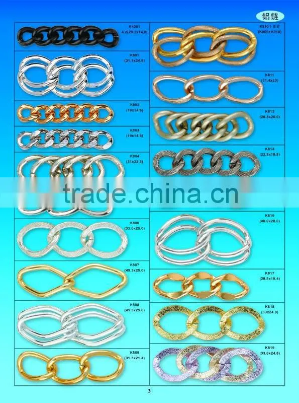 fashion jewelry aluminum double chains
