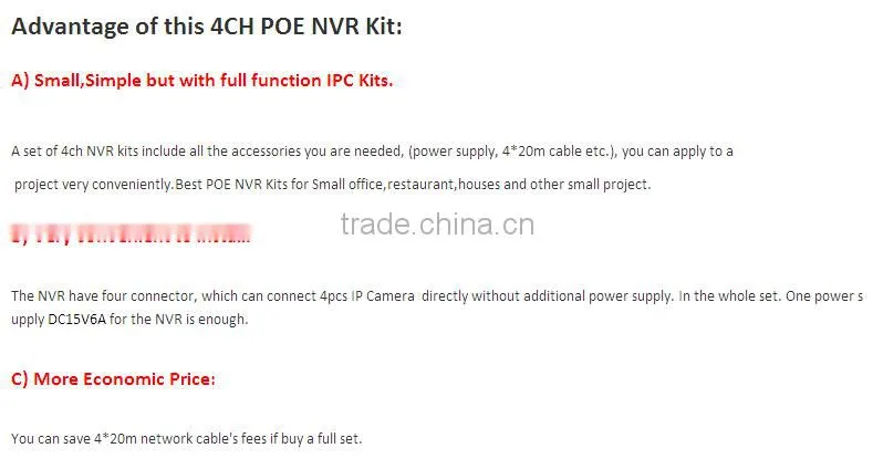 4ch 1.3mp dome and bullet ip camera poe nvr kit