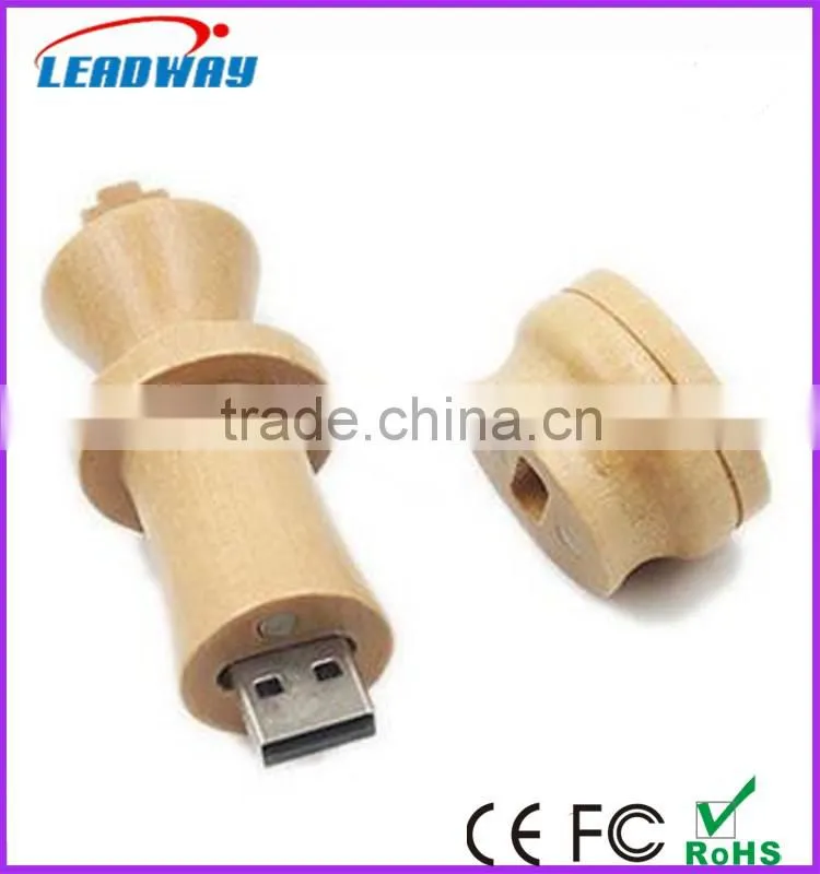 Eco-Friendly Wooden Chess Shaped USB 2.0 Flash Drive